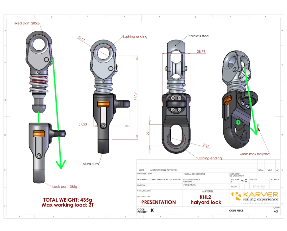 Karver KLH2 Halyard Lock