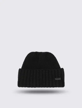 Knitted Cuffed Beanie in Cashmere