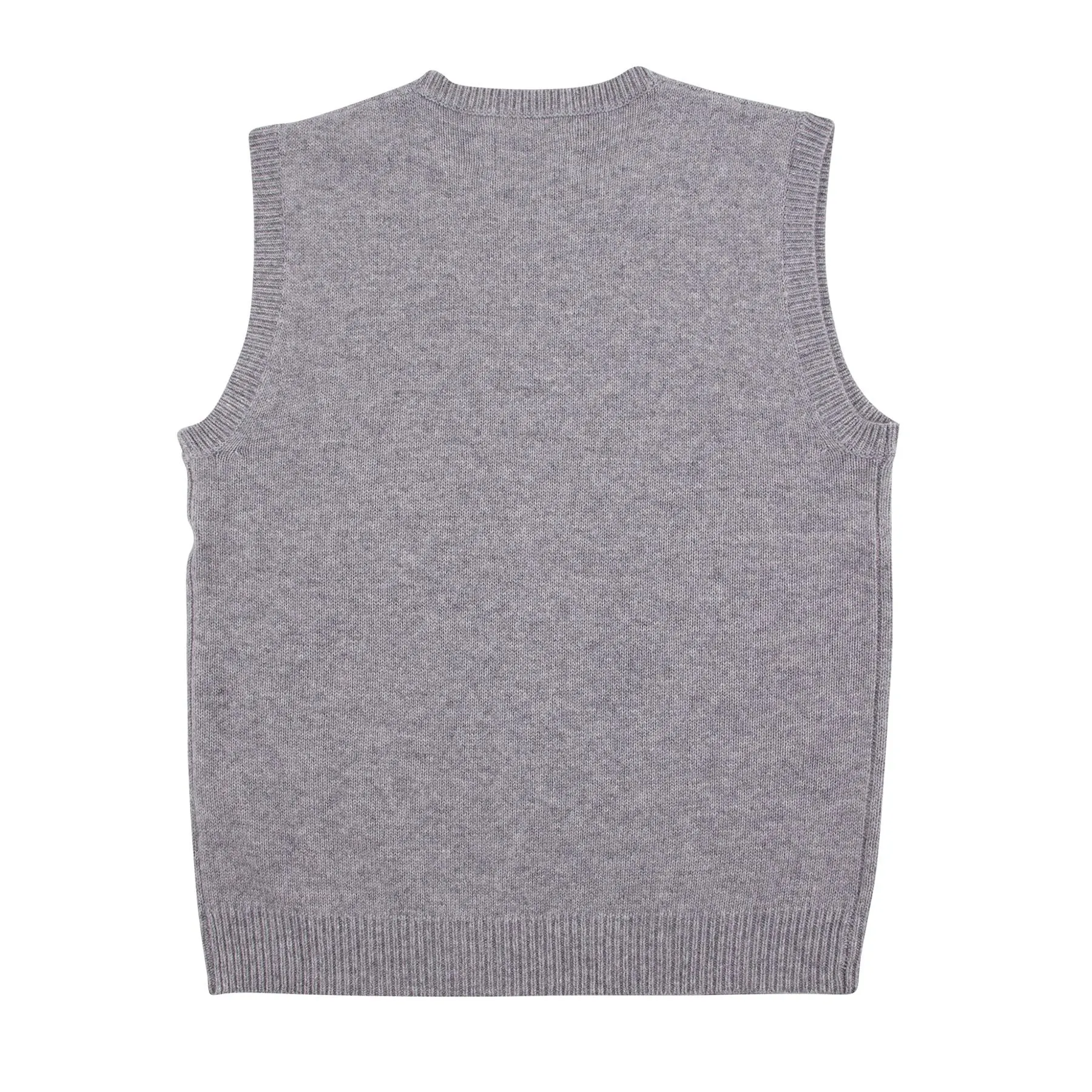 Knitted Vest Mid Grey Melange - 2024