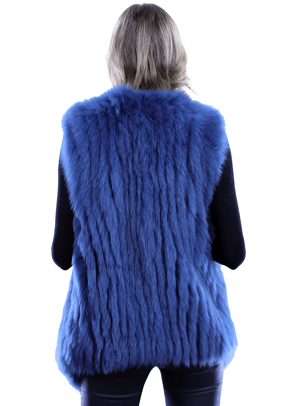 La Fiorentina - Plush Fox Fur Vest Blue