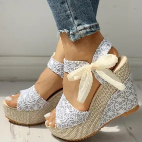 Lace Leisure Wedges - Stylish Lace Design, Lightweight EVA Sole