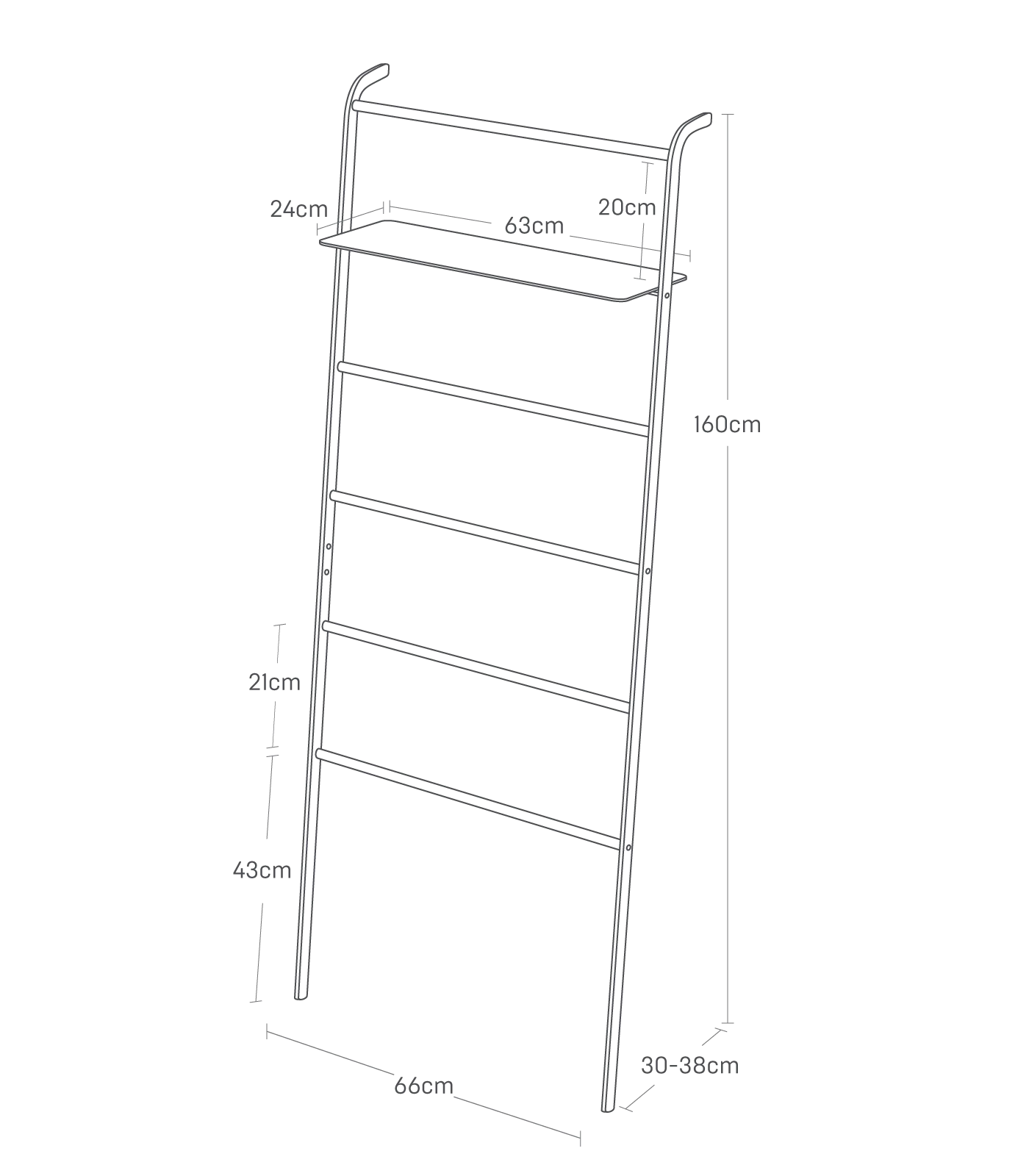 Leaning Ladder with Shelf