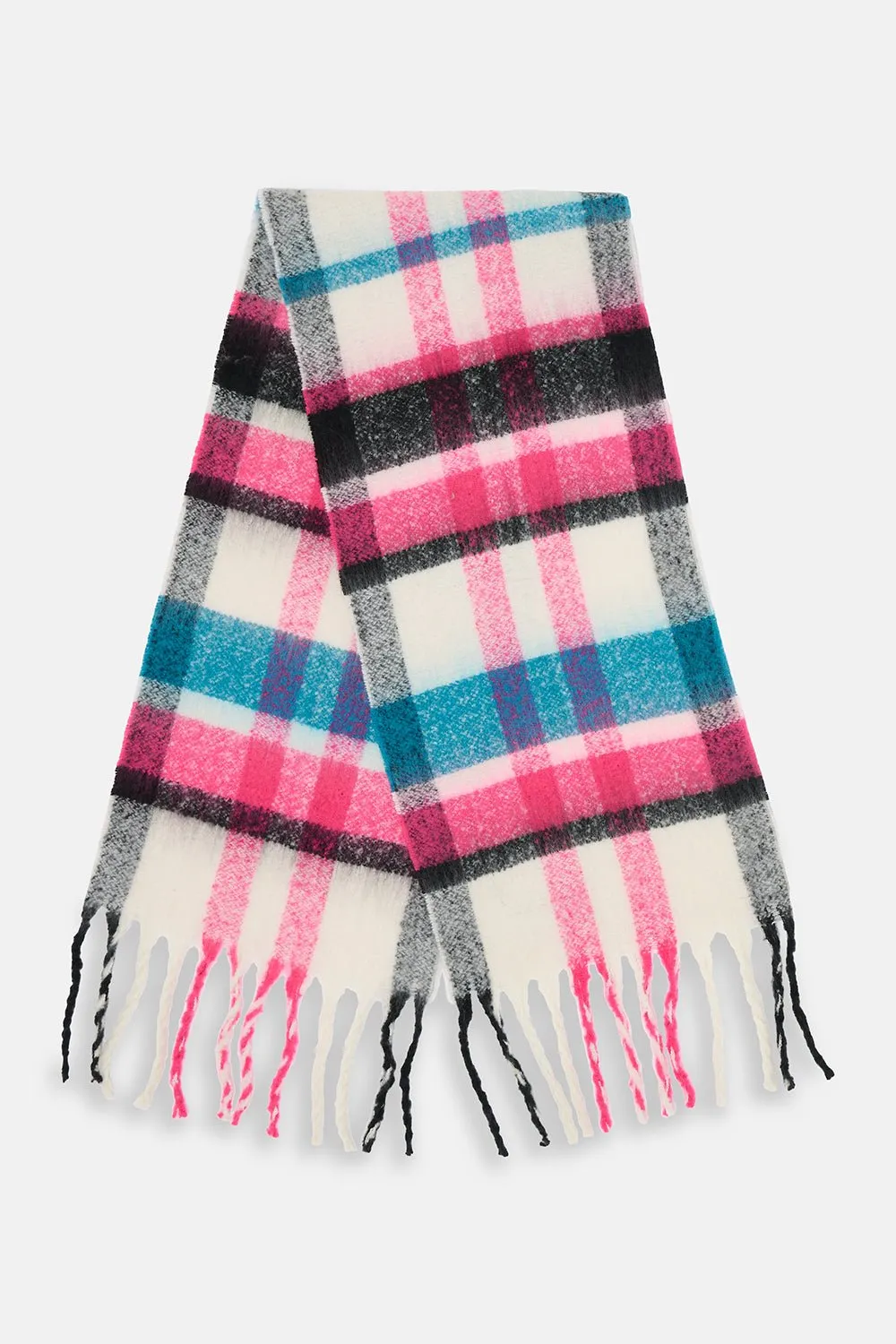 Lighthouse Scarf - Pink Deep Teal Black