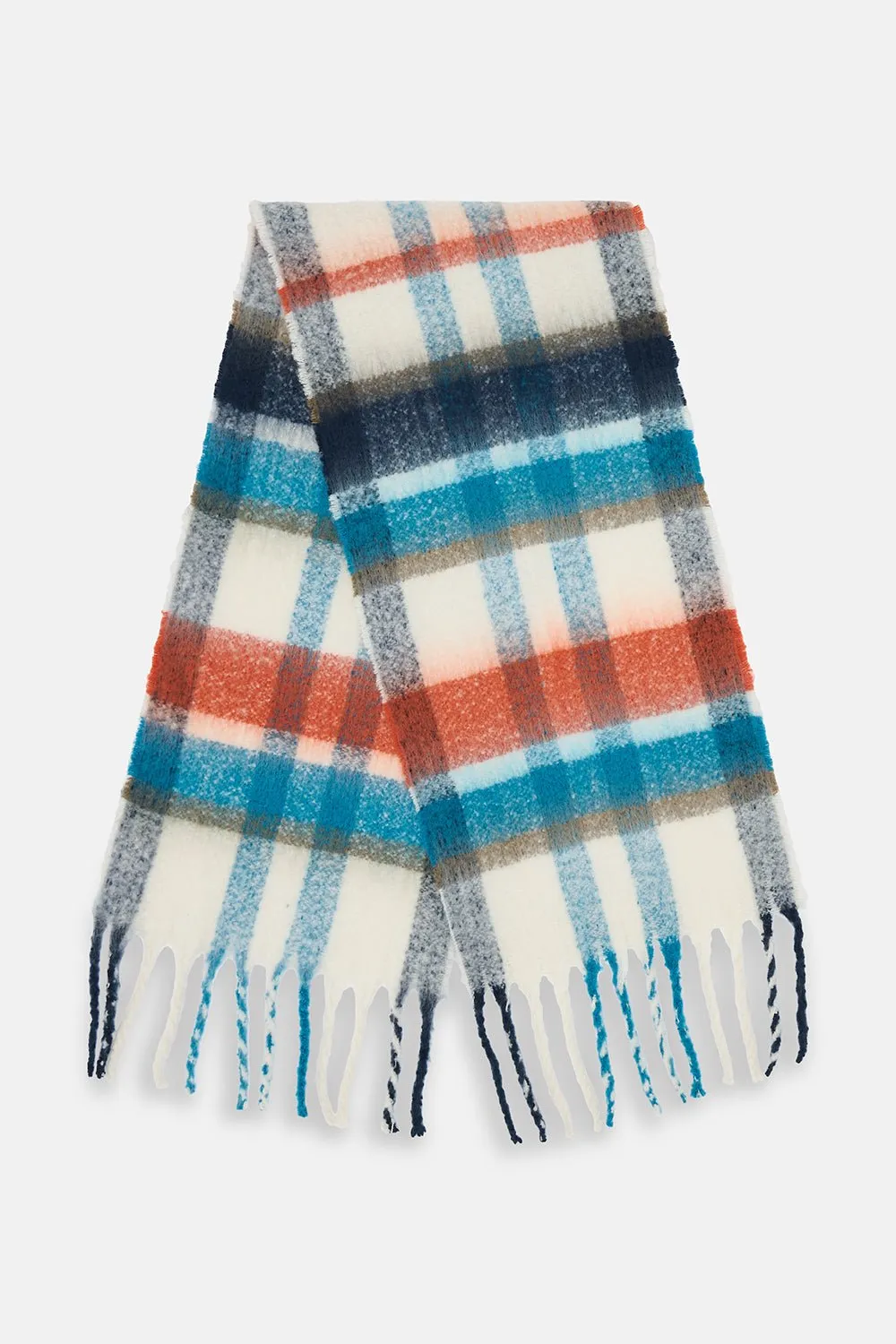 Lighthouse Scarf - Rust Deep Teal Mocha