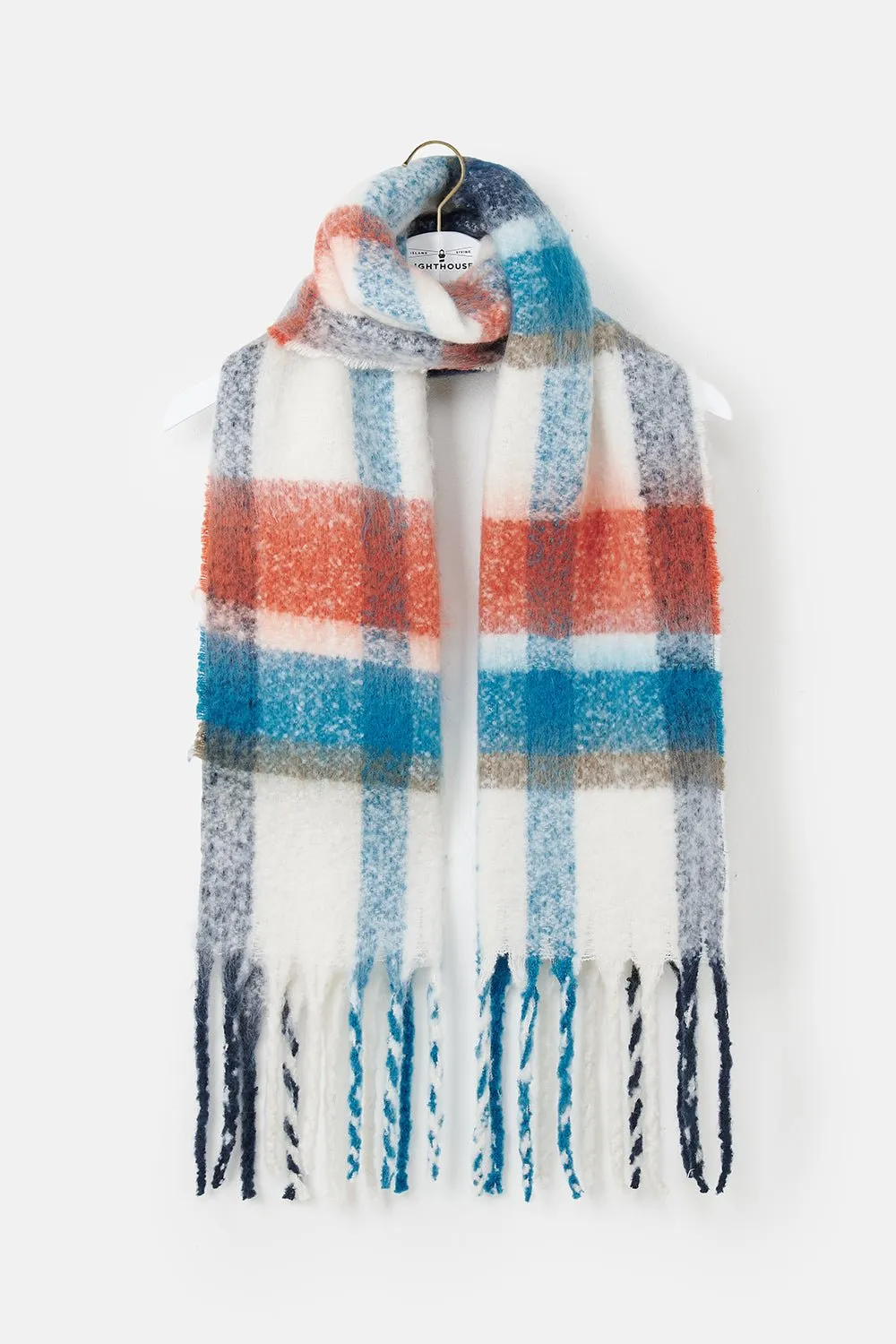 Lighthouse Scarf - Rust Deep Teal Mocha