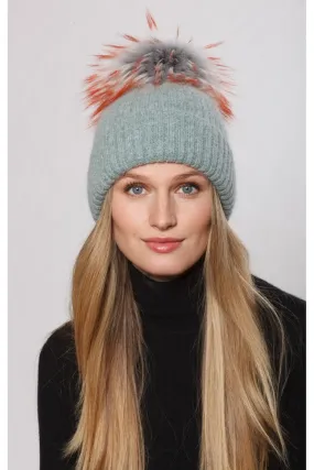 Linda Richards Wool Pom-pom Hat HA-62 | Sea Mist