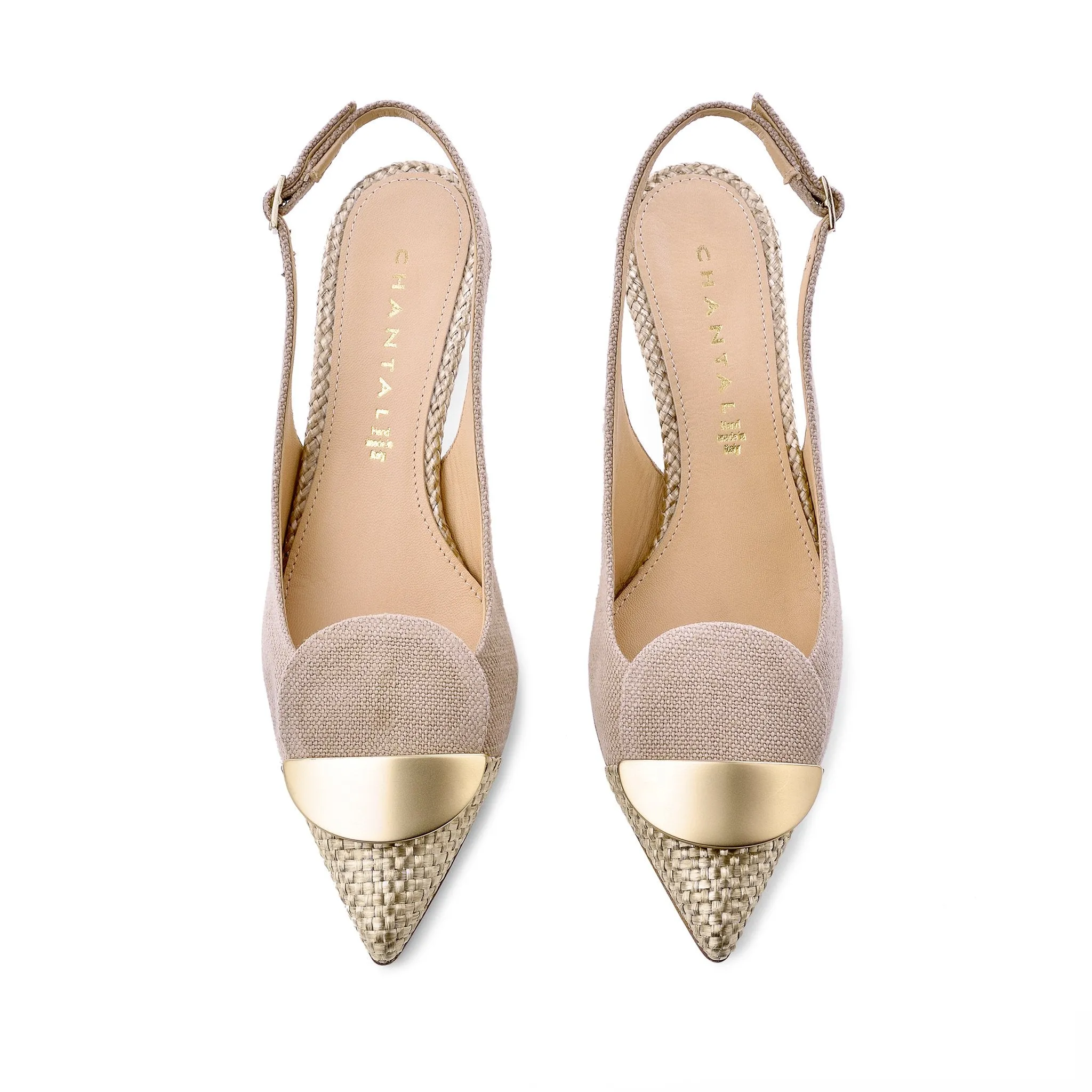 Lino Gold Sling Back Pumps