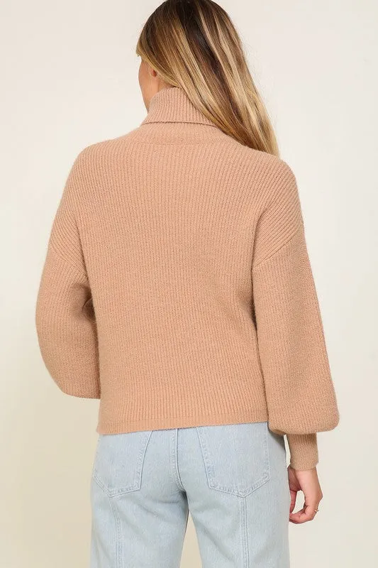 Louise Rib Knitted Turtleneck Sweater