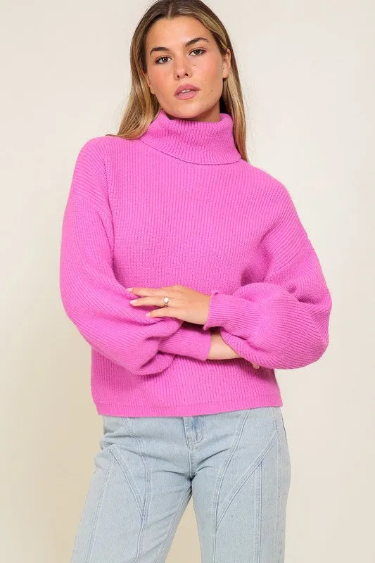 Louise Rib Knitted Turtleneck Sweater