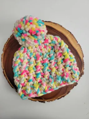 Luxury Pom Pom Hat in Neon