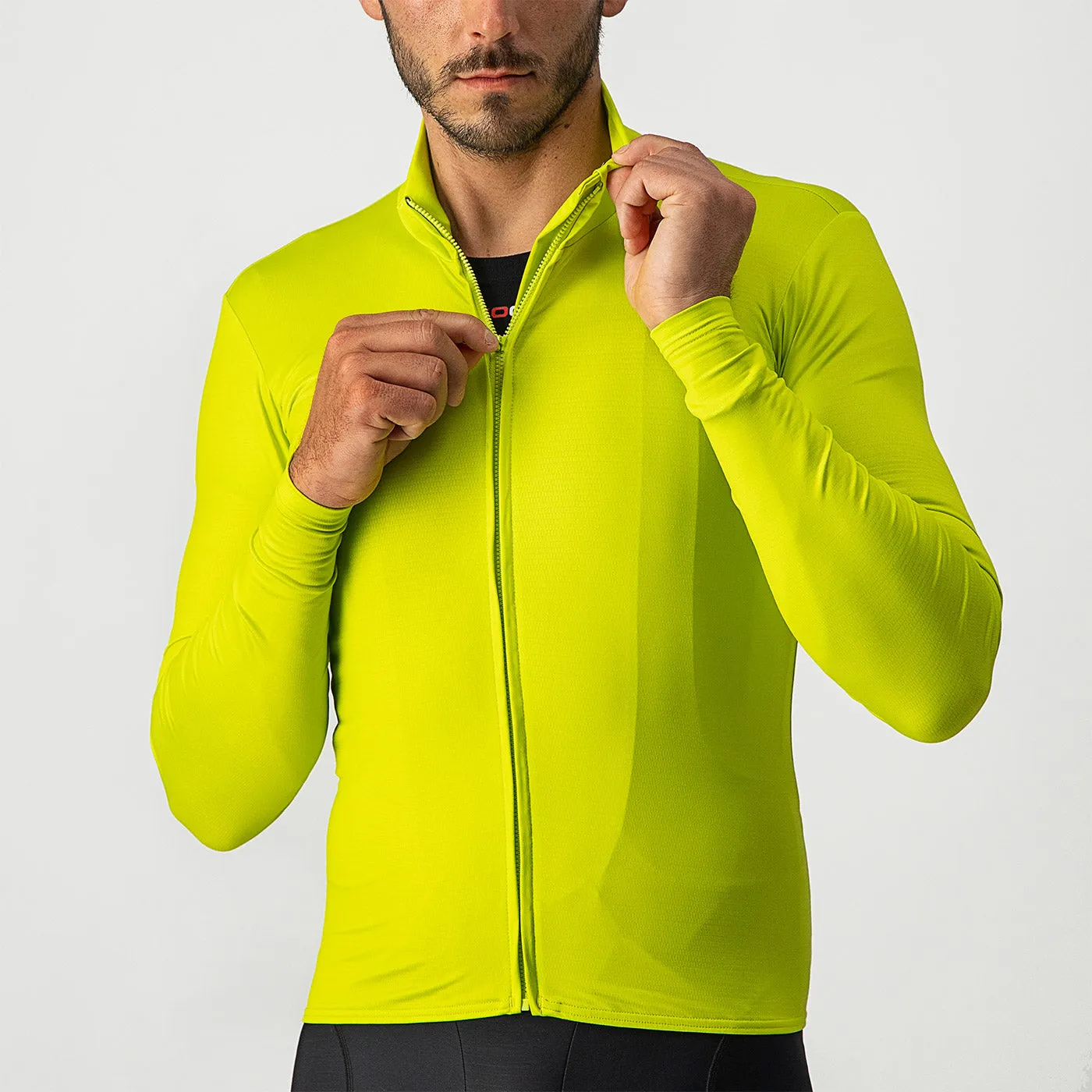 Maglia maniche lunghe Castelli Pro Mid - Giallo fluo