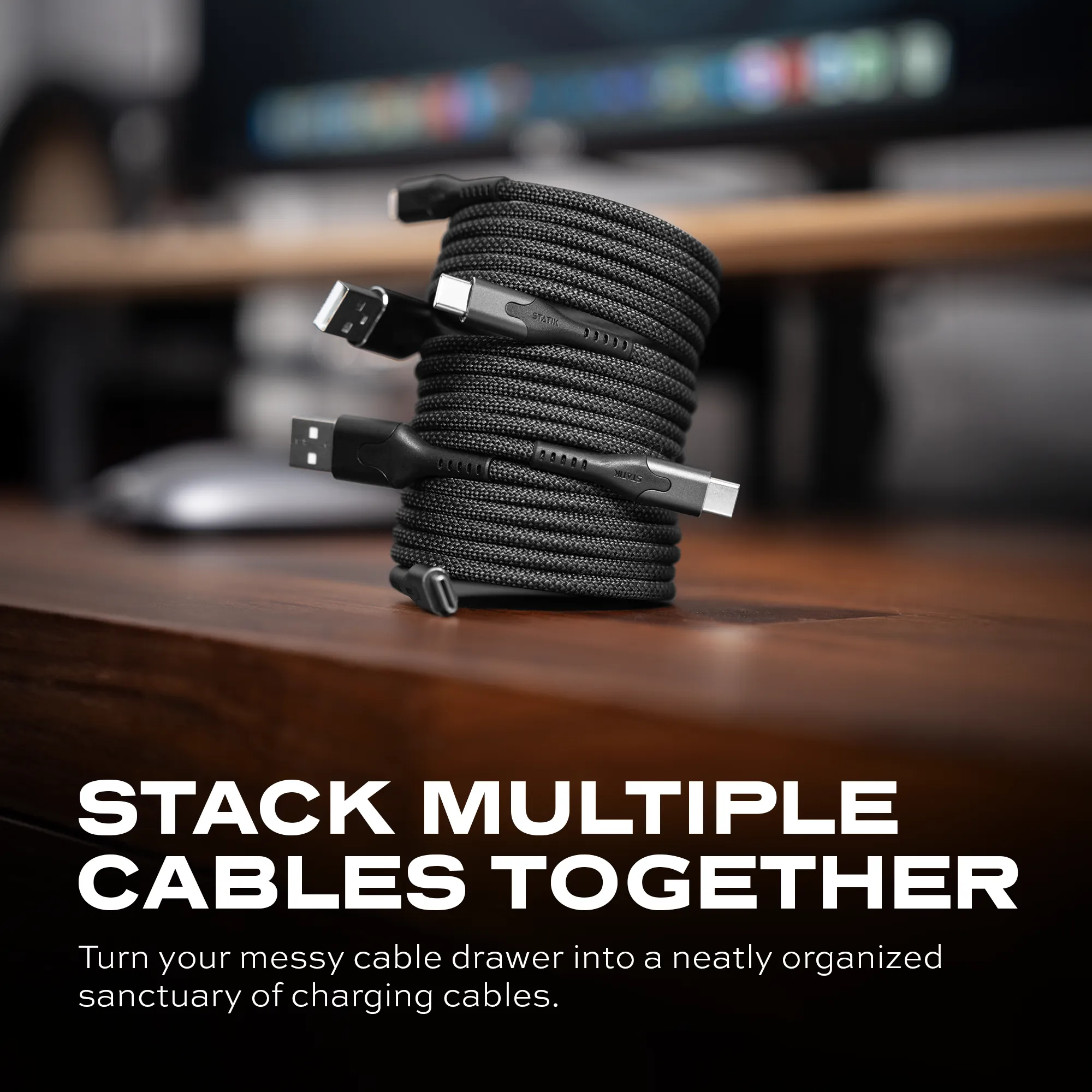 MagStack™ Cable | Tangle-Free Magnetic Nylon | Charge & Data Cable