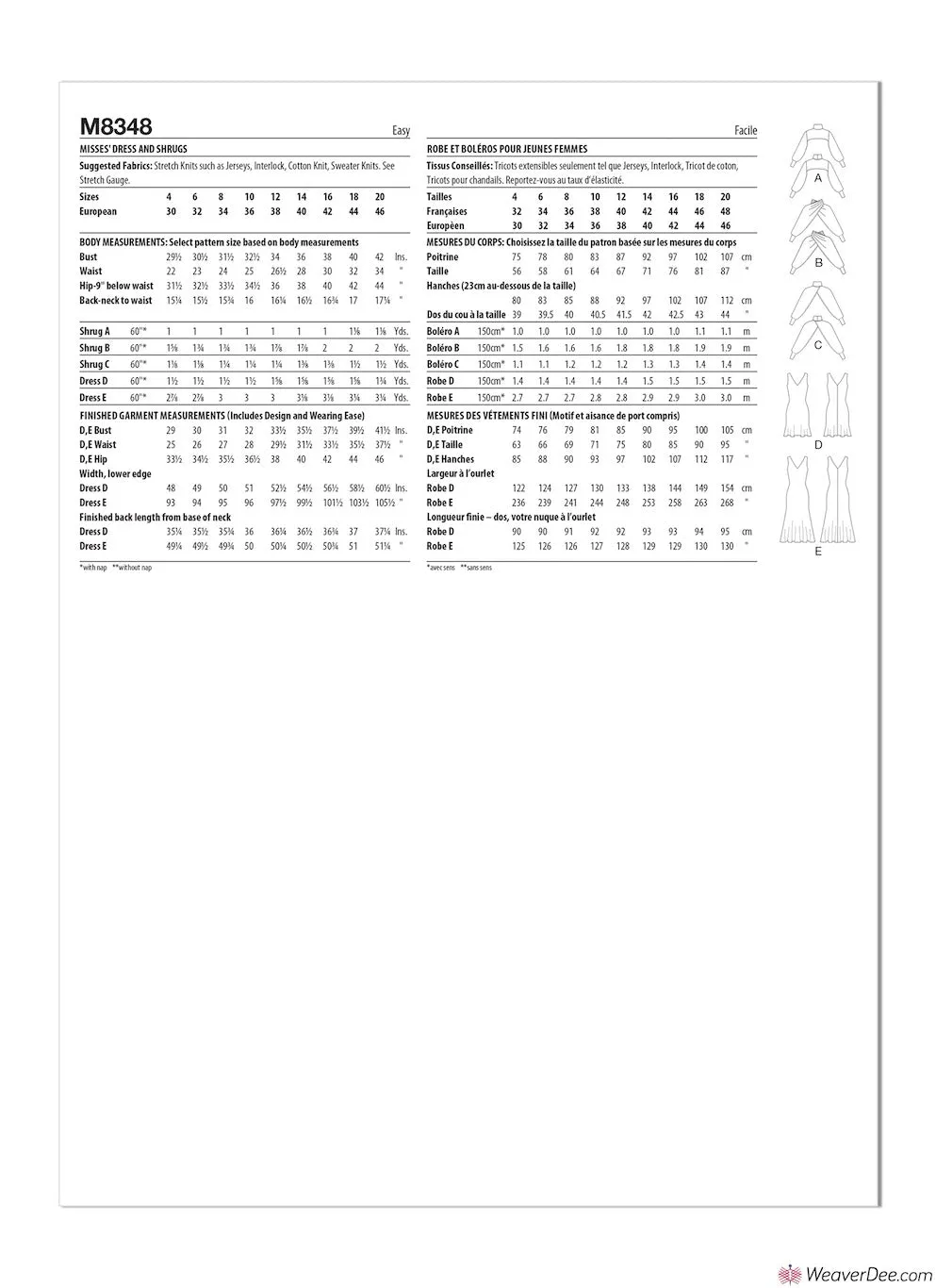 McCall's Pattern M8348 Misses' Dress & Shrug