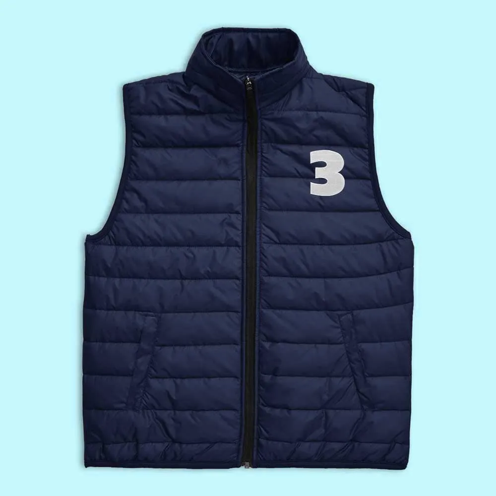 Men's 3 Embroidered Body Warmer Puffer Gilet