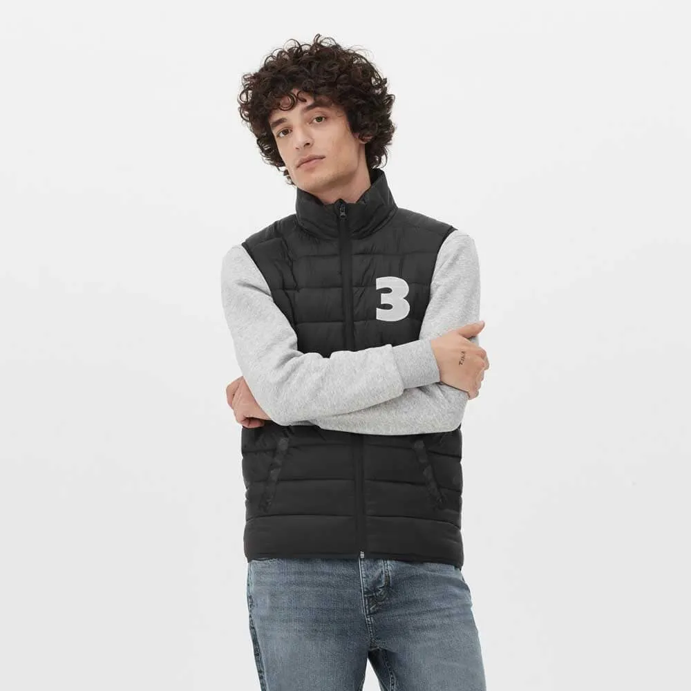 Men's 3 Embroidered Body Warmer Puffer Gilet