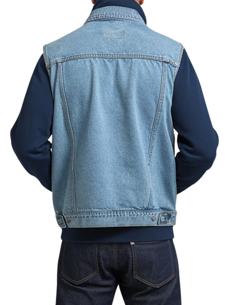 Men's Classic Light Blue Denim Vest