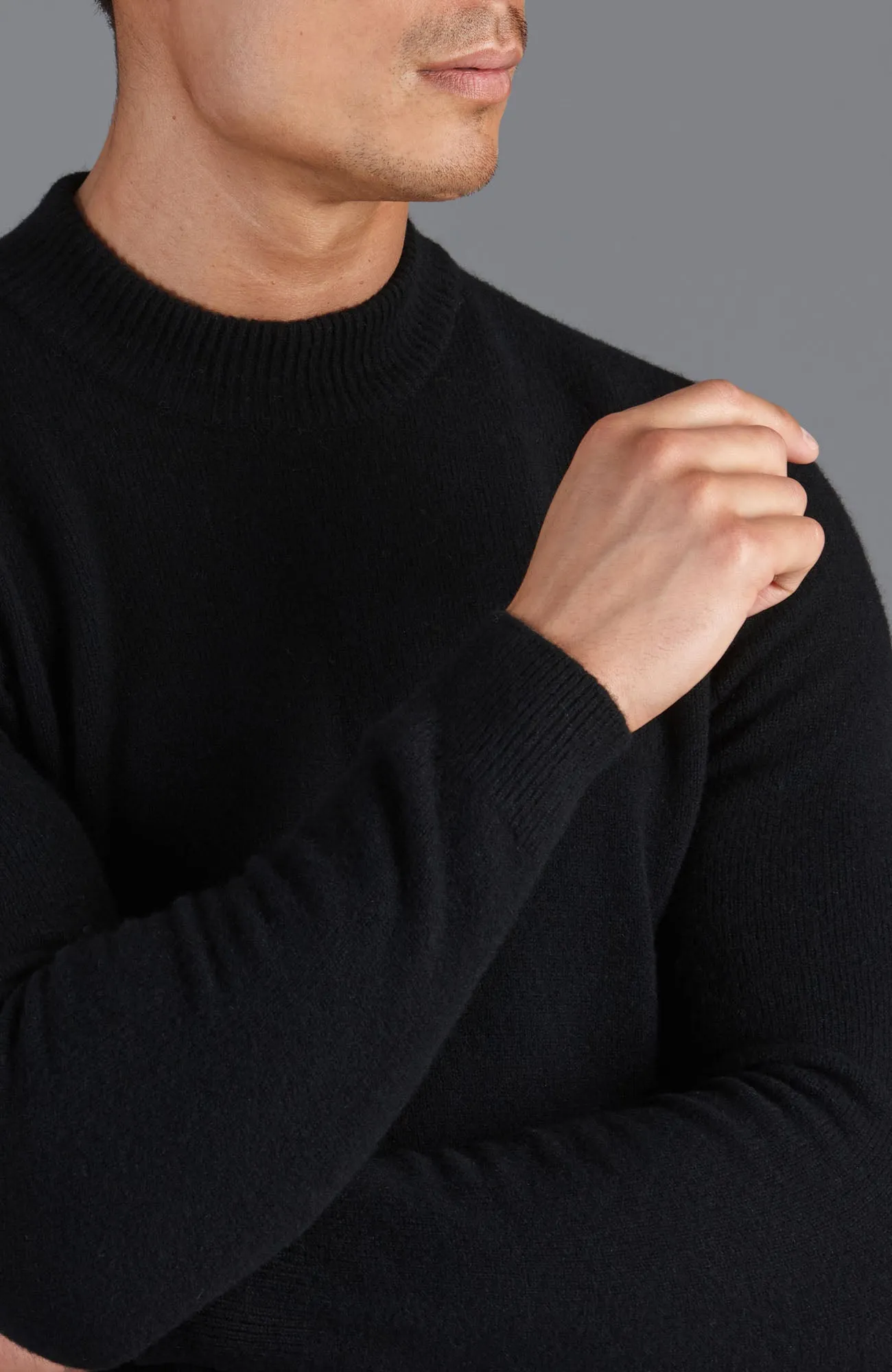 Mens Lambswool Mock Turtle Neck Jumper