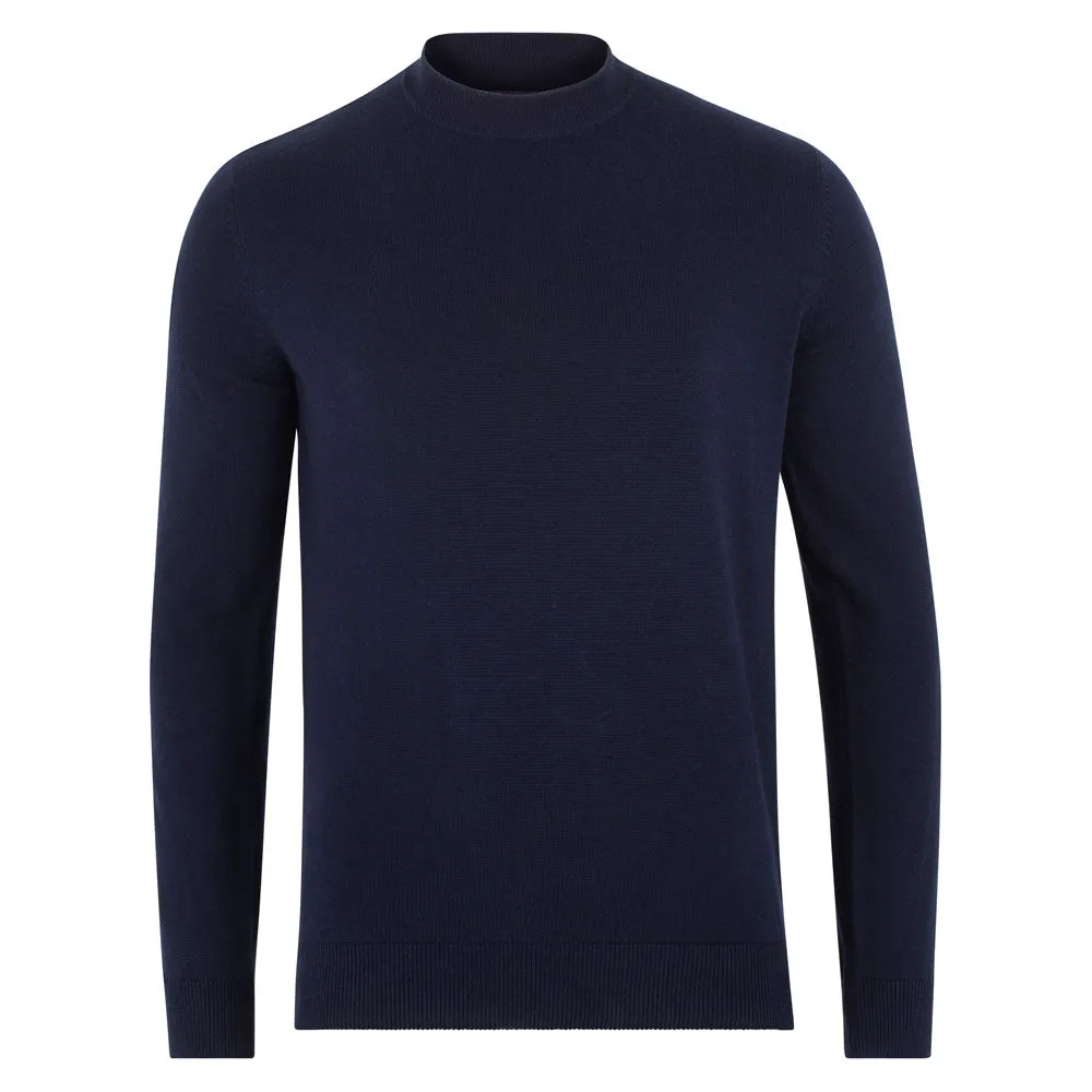 Mens Lightweight Cotton Narrow Mock Turtleneck Jumper