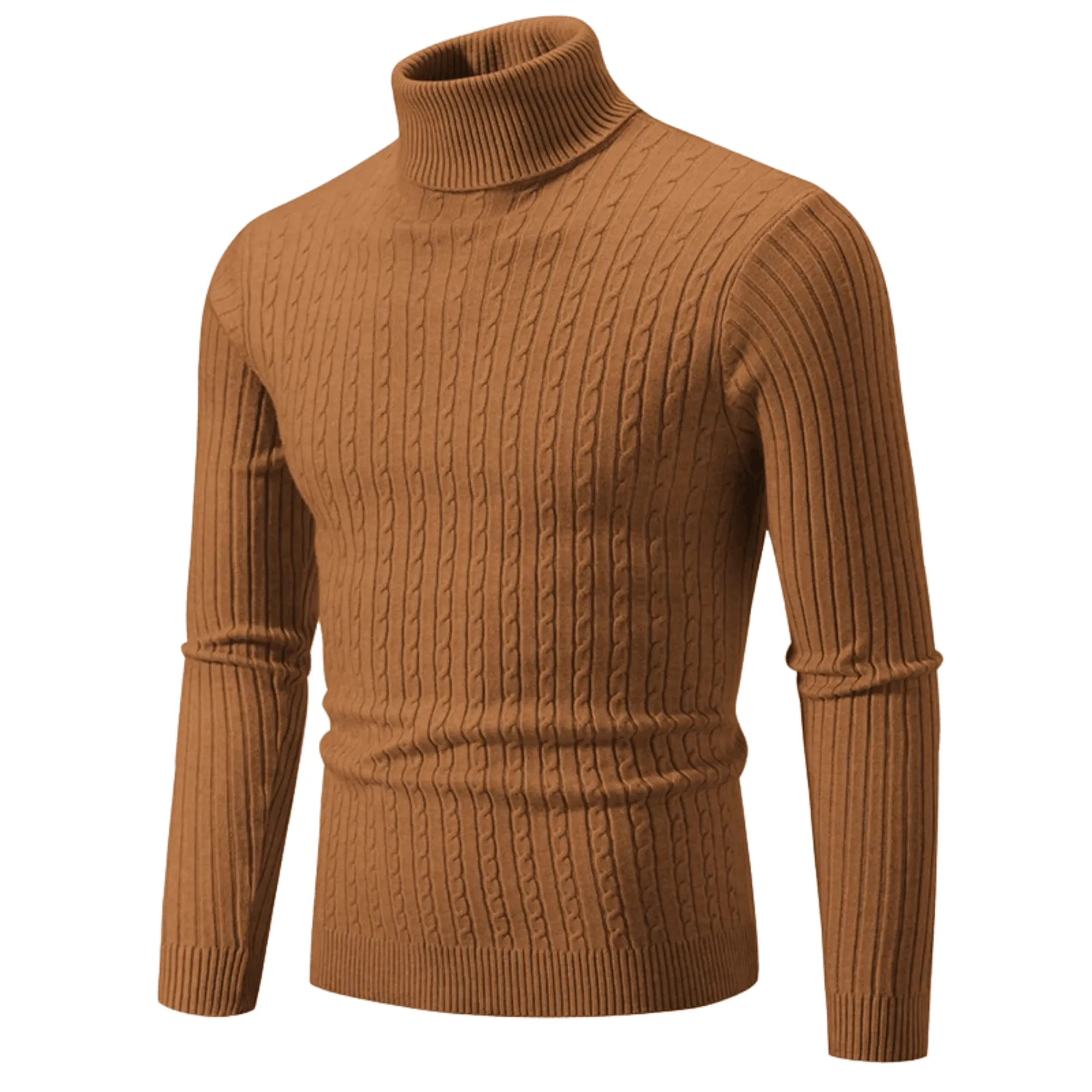 Men's Turtleneck Sweaters Solid Color Slim Fit Fashionable Pullover Mens Winter Outdoor Tops