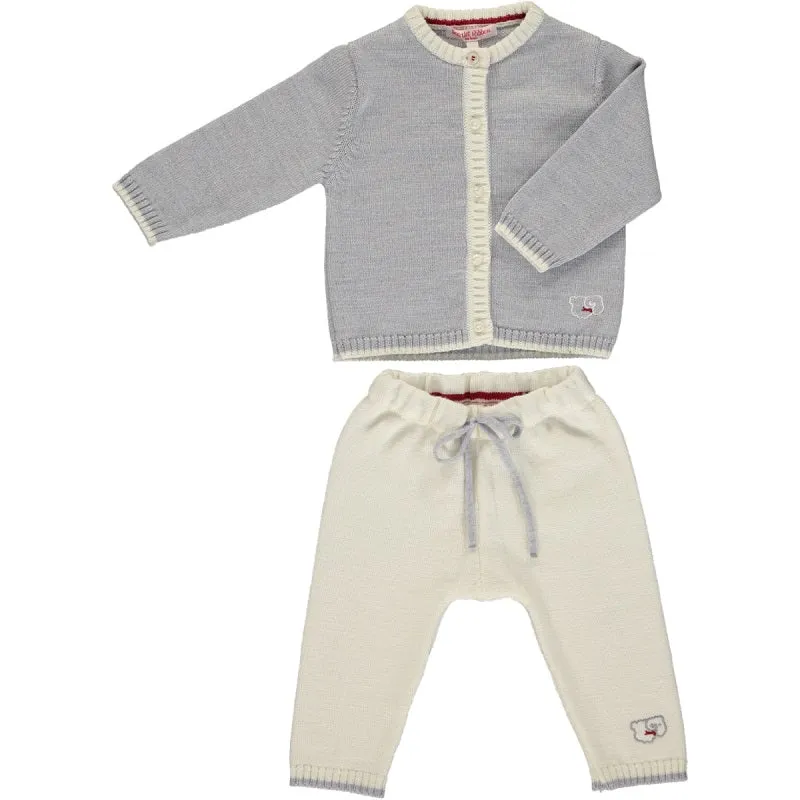 Merino Baby Cardigan & Leggings Set - Mist