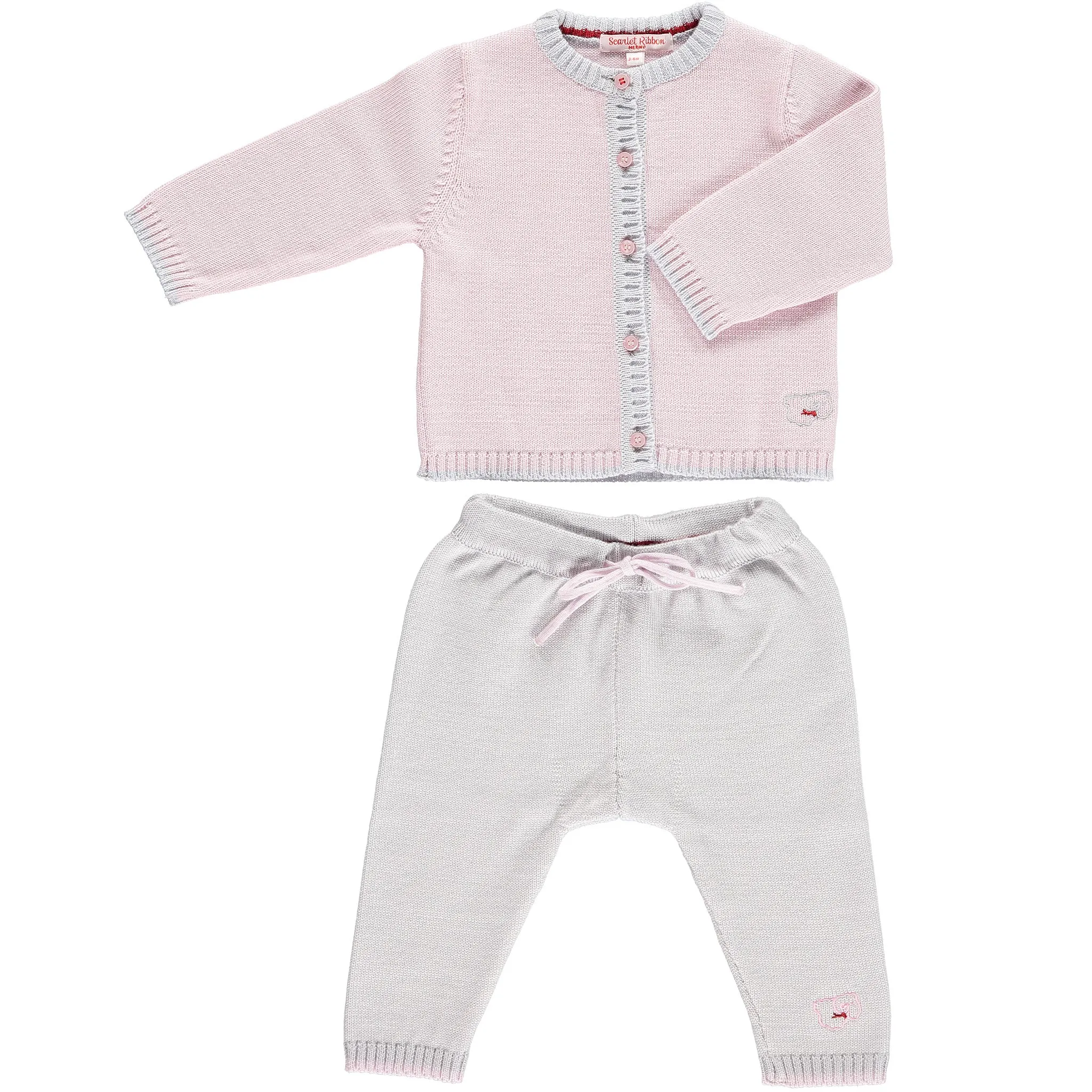 Merino Baby Cardigan & Leggings Set - Petal