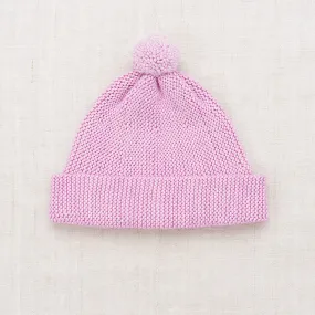 Merino Wool Garter Hat - Pink Lilac