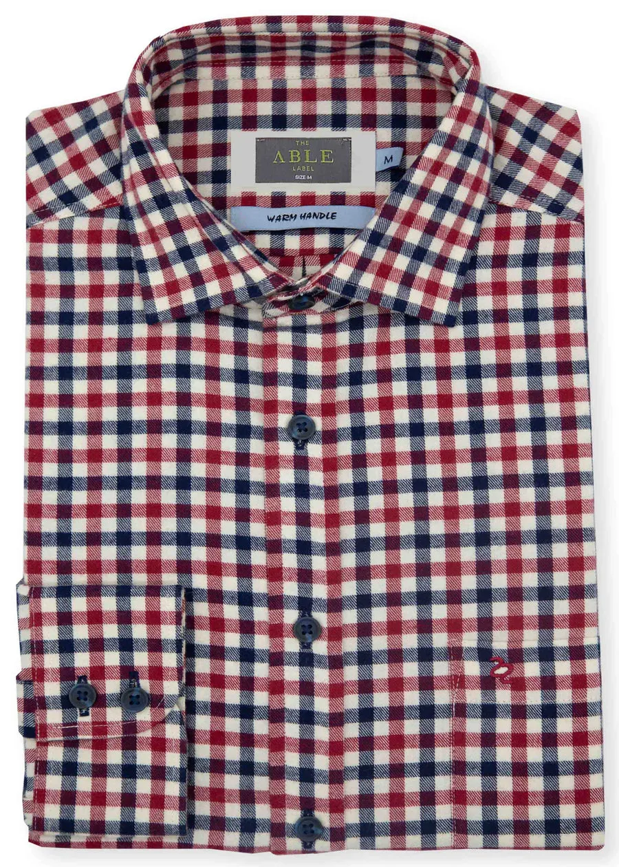 Michael brushed cotton shirt - red gingham