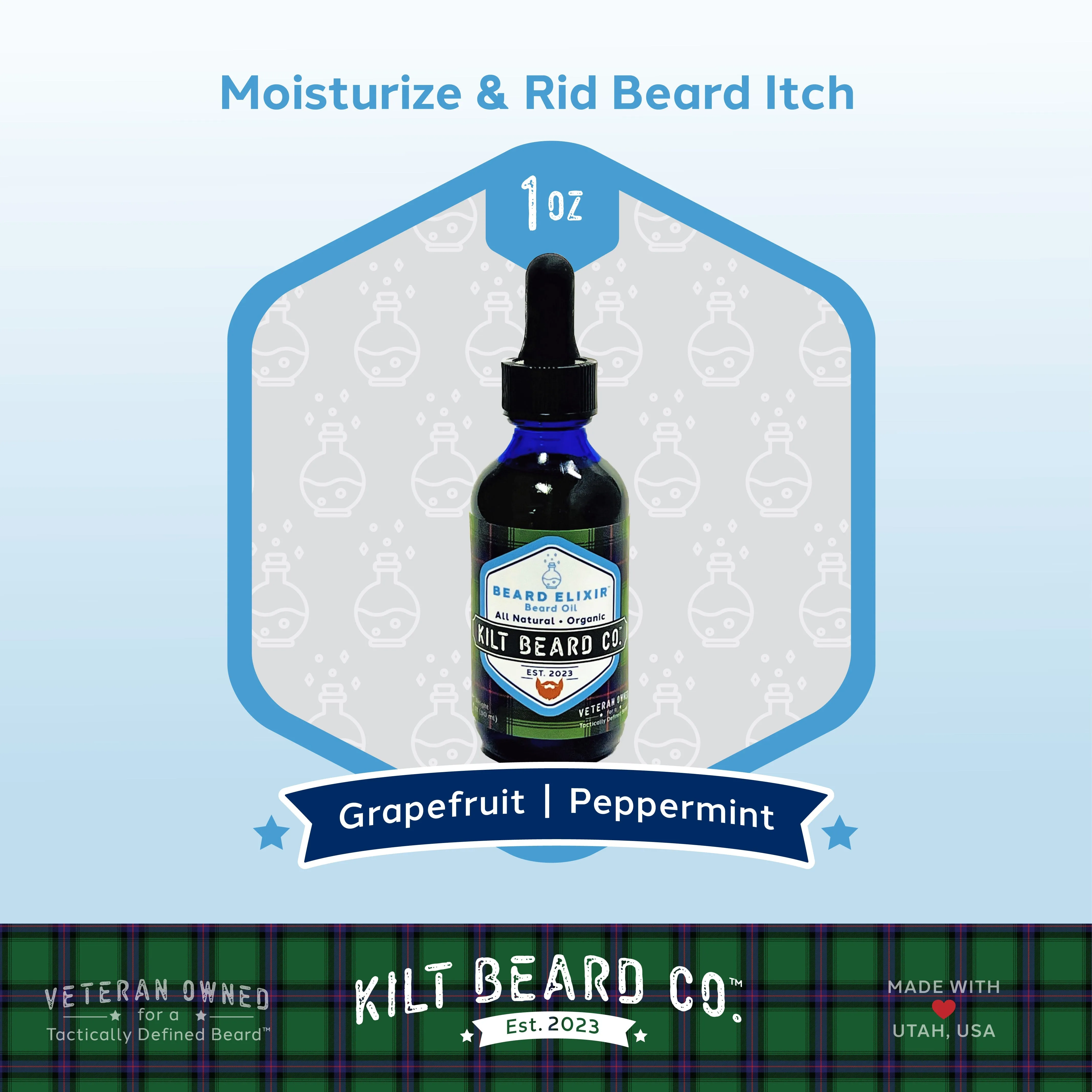 Moisturizing Powerhouse Beard Kit - Peppermint, Mango (Balm, Oil, Butter, Hat, T-shirt)