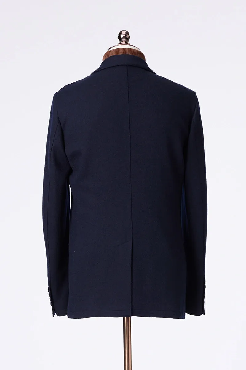 Monaco Navy Wool Blend Jacket