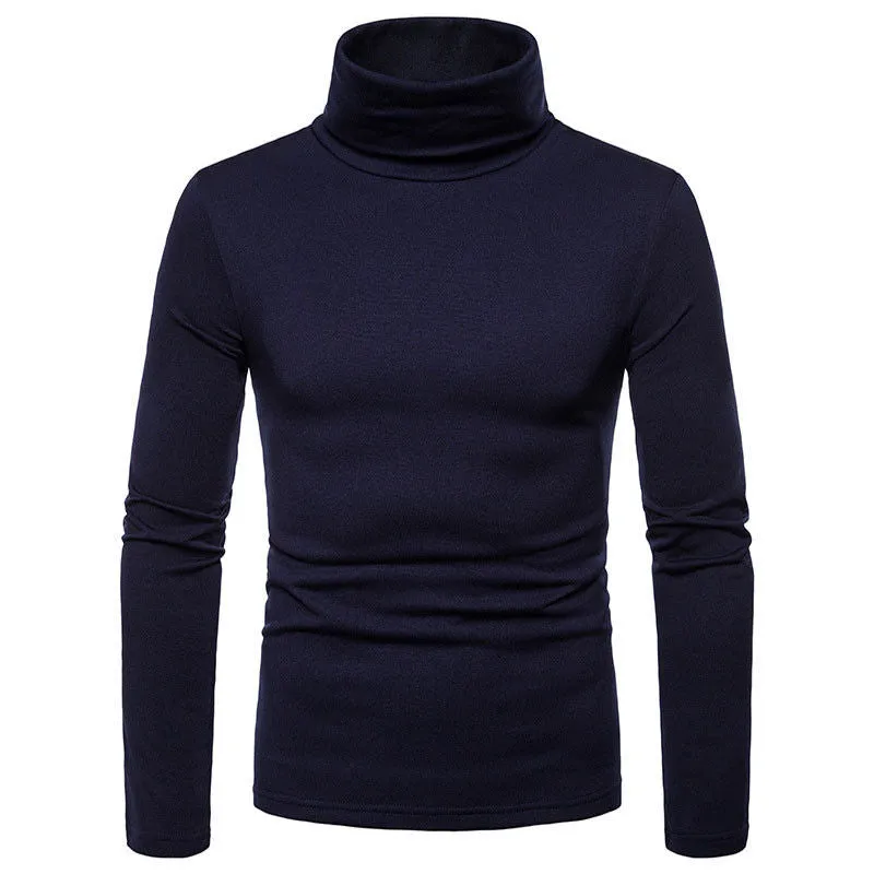 New Streetwear Men's Winter Warm Cotton High Neck Pullover Jumper Sweater Tops Mens Turtleneck Fashion