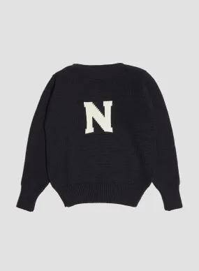 Nigel Cabourn x Sunspel English Wide Neck Merino Jumper in Navy