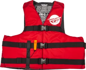 NYLON FLOTATION VEST RED/WHITE 2X