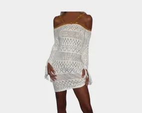 Off-White Gold Sequins Strap Apres Beach Cover-up - The Tuscany