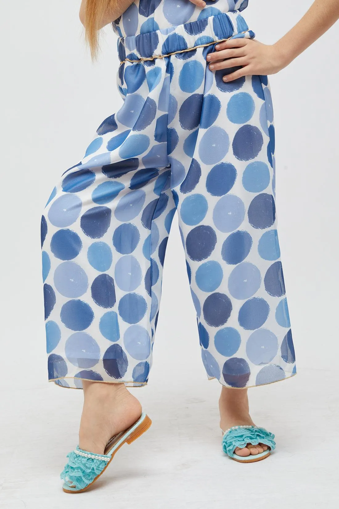 One Friday Printed Blue Culotte