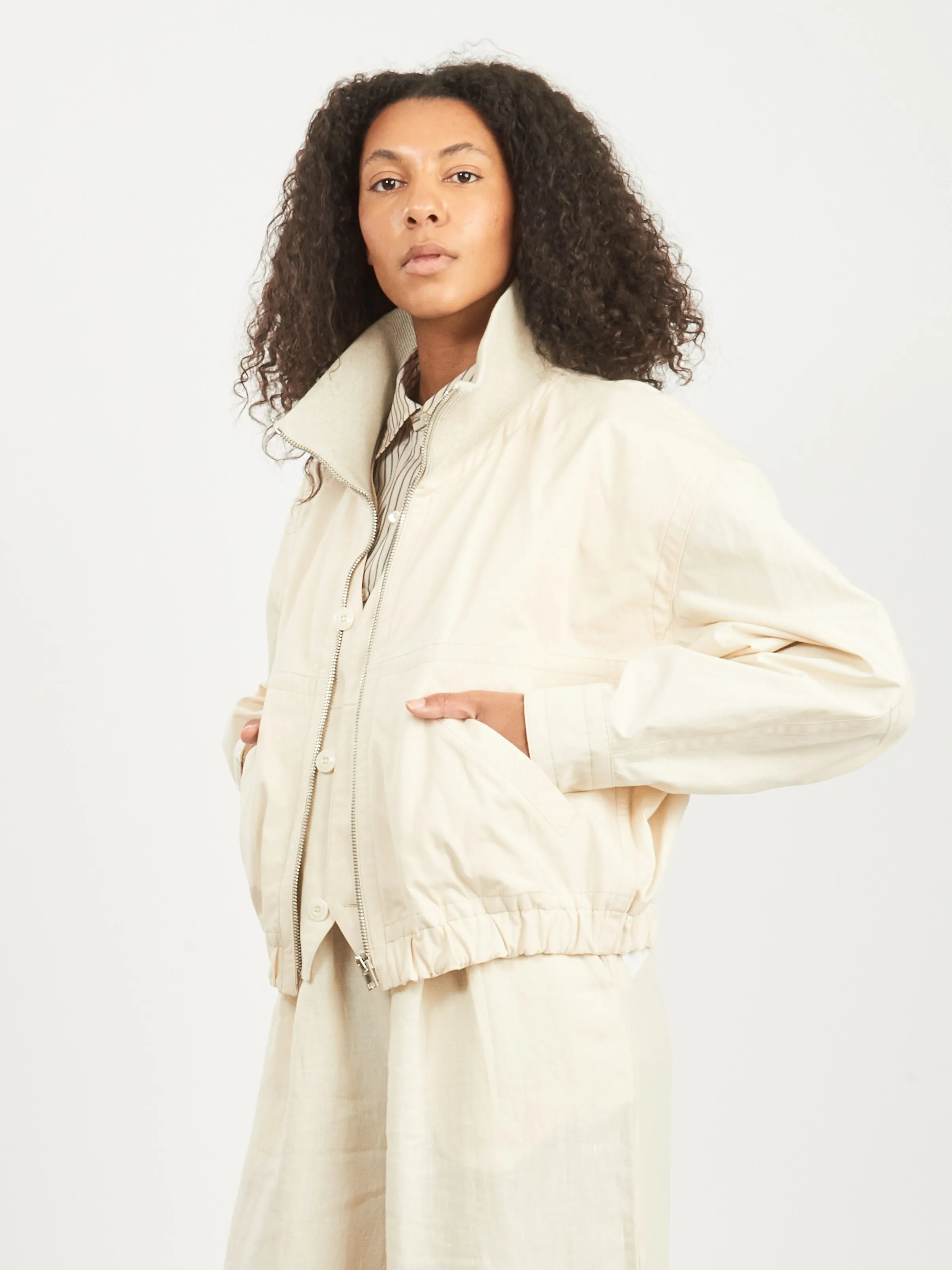 Pale Ecru Double Layer Blouson