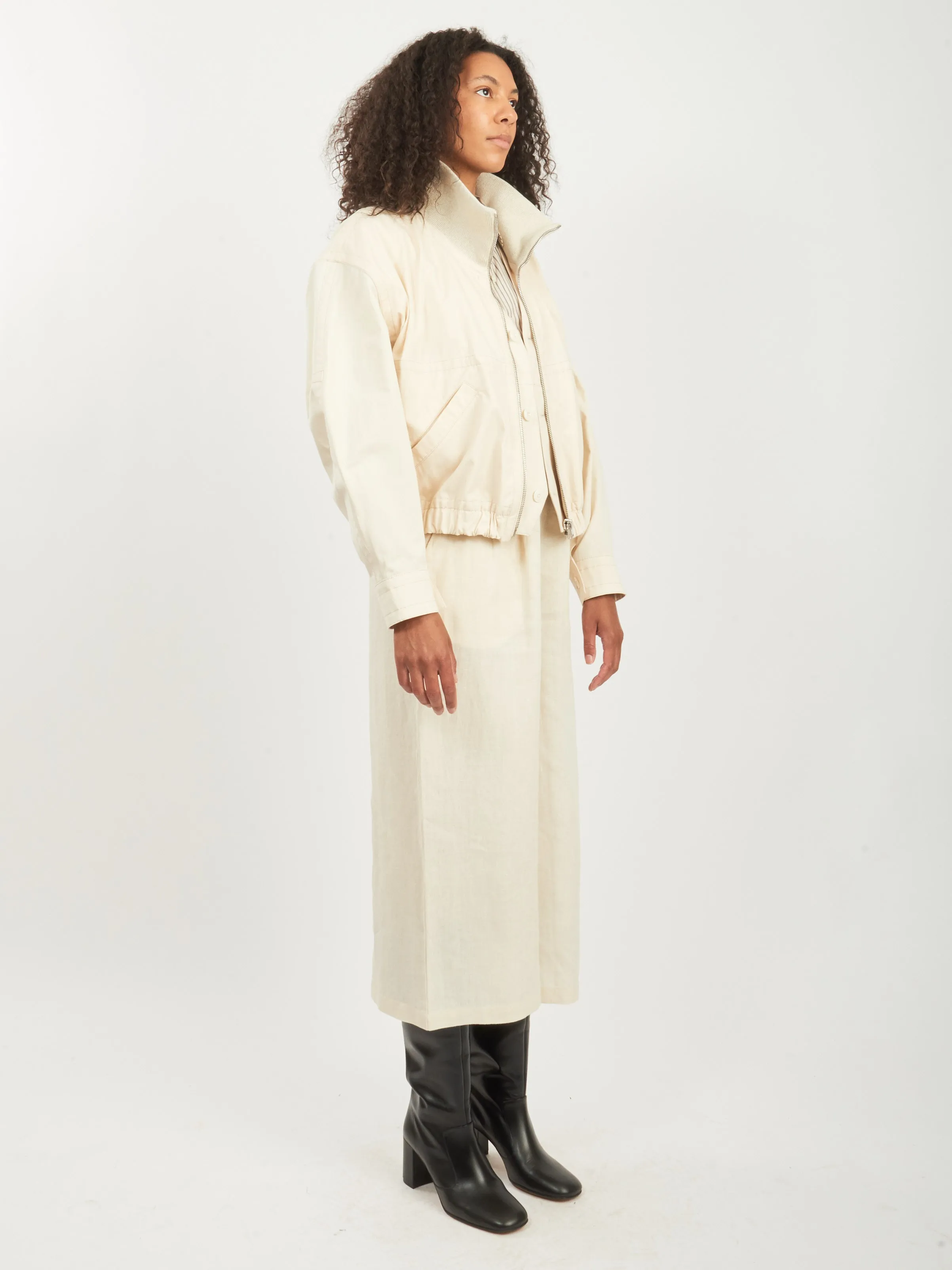 Pale Ecru Double Layer Blouson