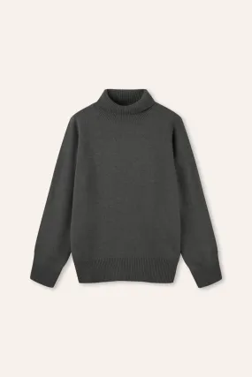 PHOEBE oversized wool turtleneck sweater (Dark grey)