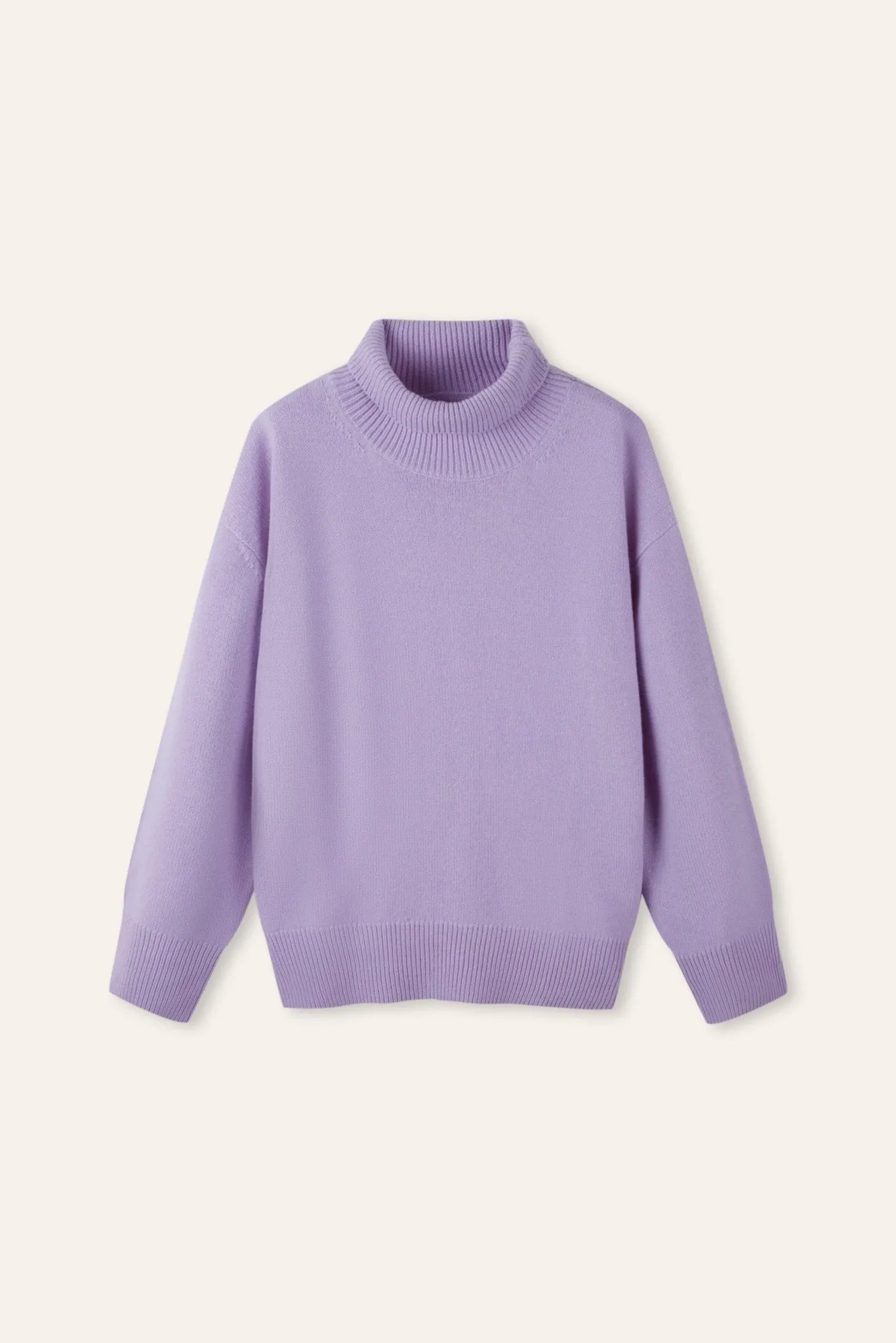 PHOEBE oversized wool turtleneck sweater (Lilac)