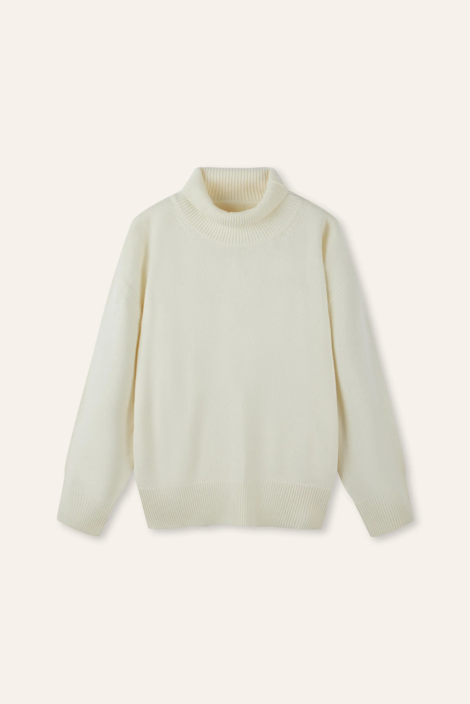 PHOEBE oversized wool turtleneck sweater (Milk)