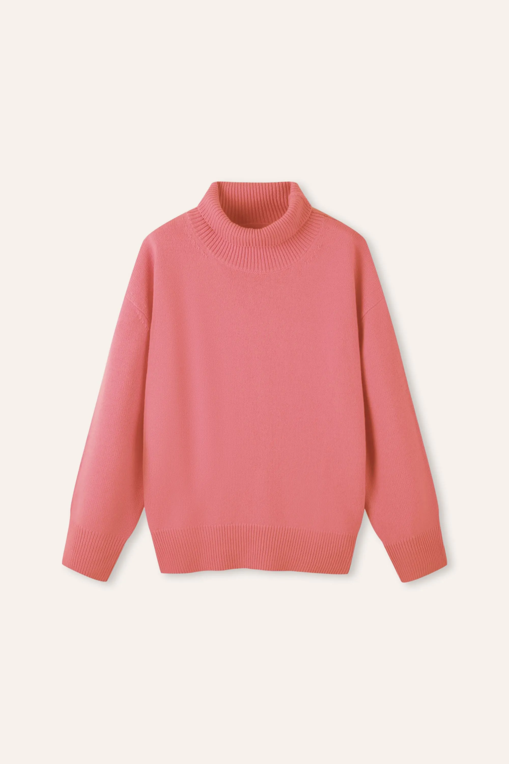 PHOEBE oversized wool turtleneck sweater (Pink)