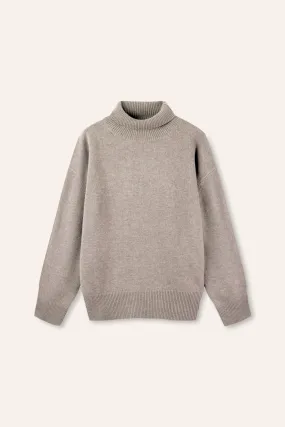 PHOEBE oversized wool turtleneck sweater (Stone)