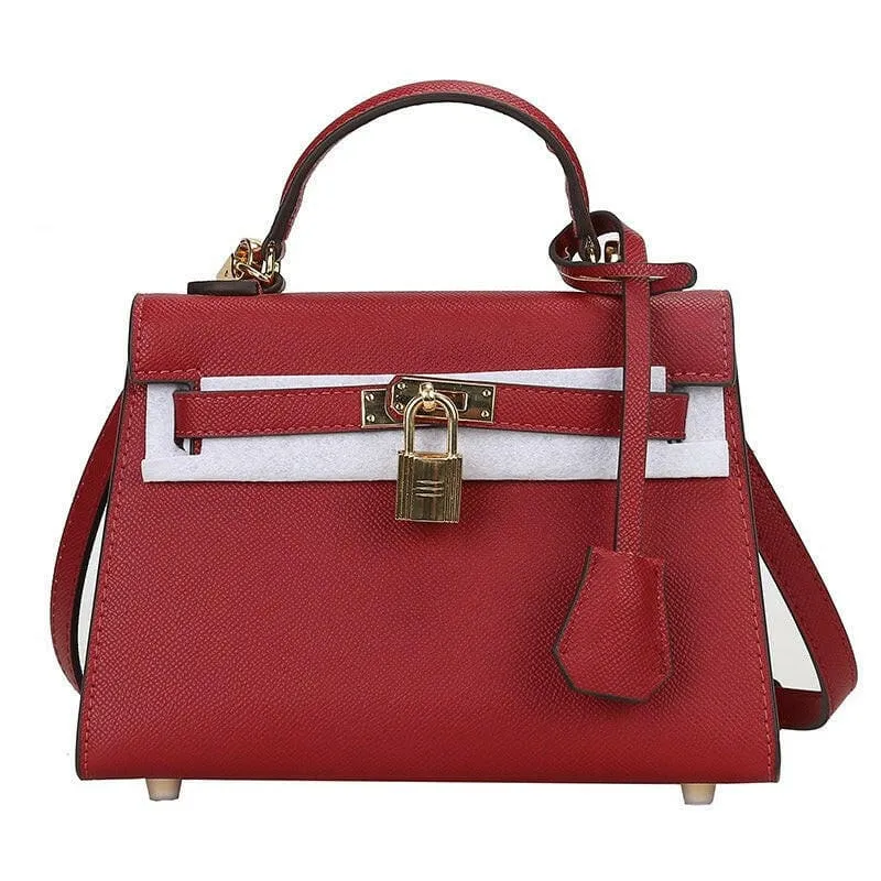 Pleasures and Sins Palm Pattern Handbag with Small Padlock Detail