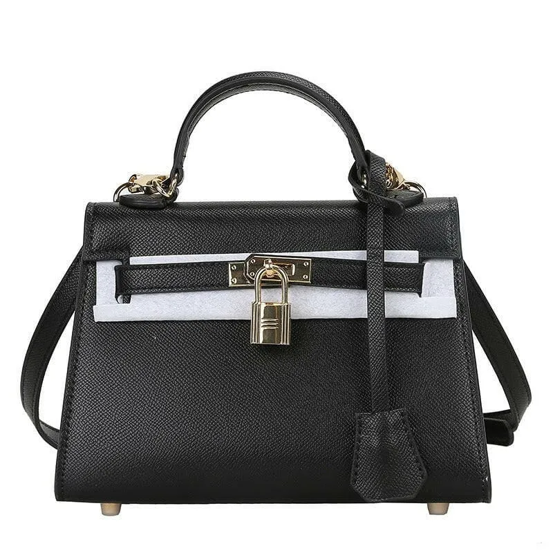 Pleasures and Sins Palm Pattern Handbag with Small Padlock Detail