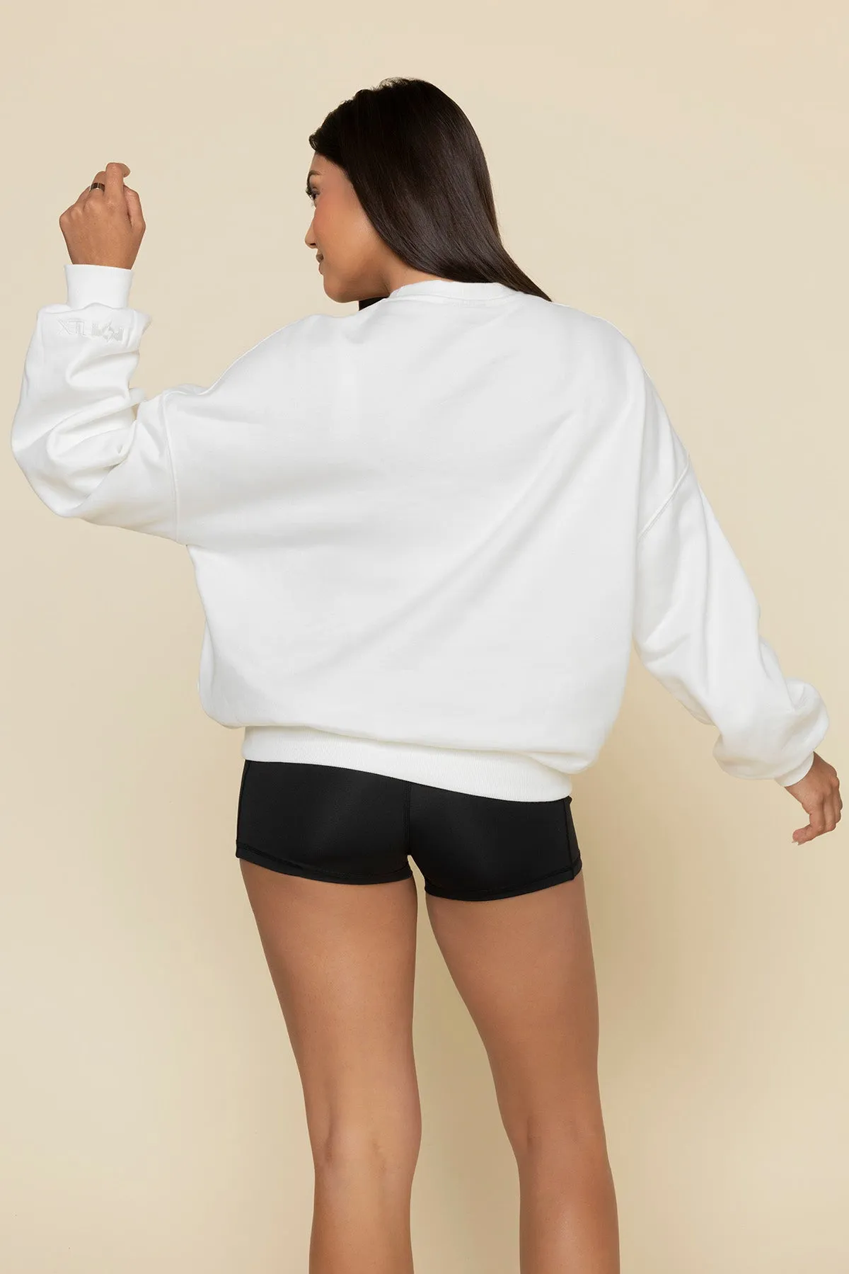 POPFLEX® Active Club Cloud Crewneck Sweater - White