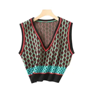 Pre Order:  Casual V-Neck Knitted Vest