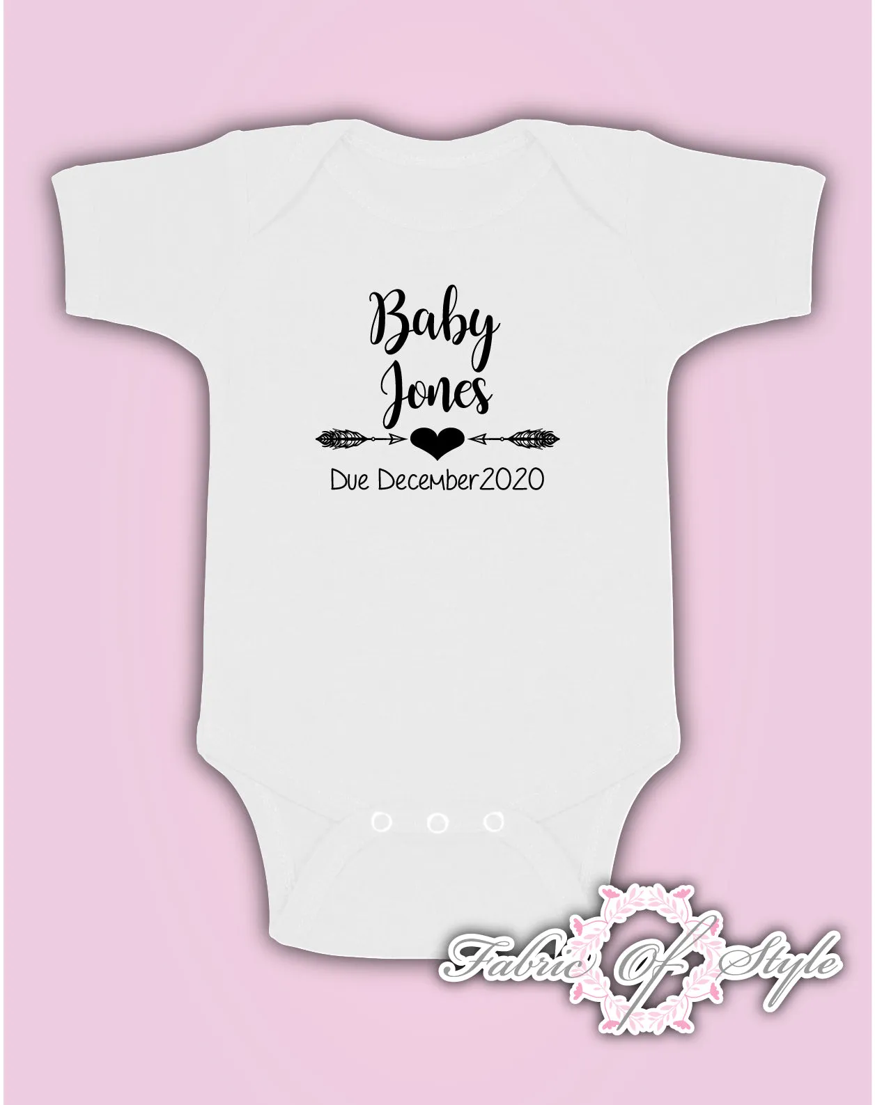 Pregnancy Baby Announcement Personalised Name Baby Kids Body Suit Vest