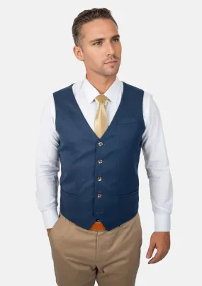 Prussian Blue Pinstripe Vest