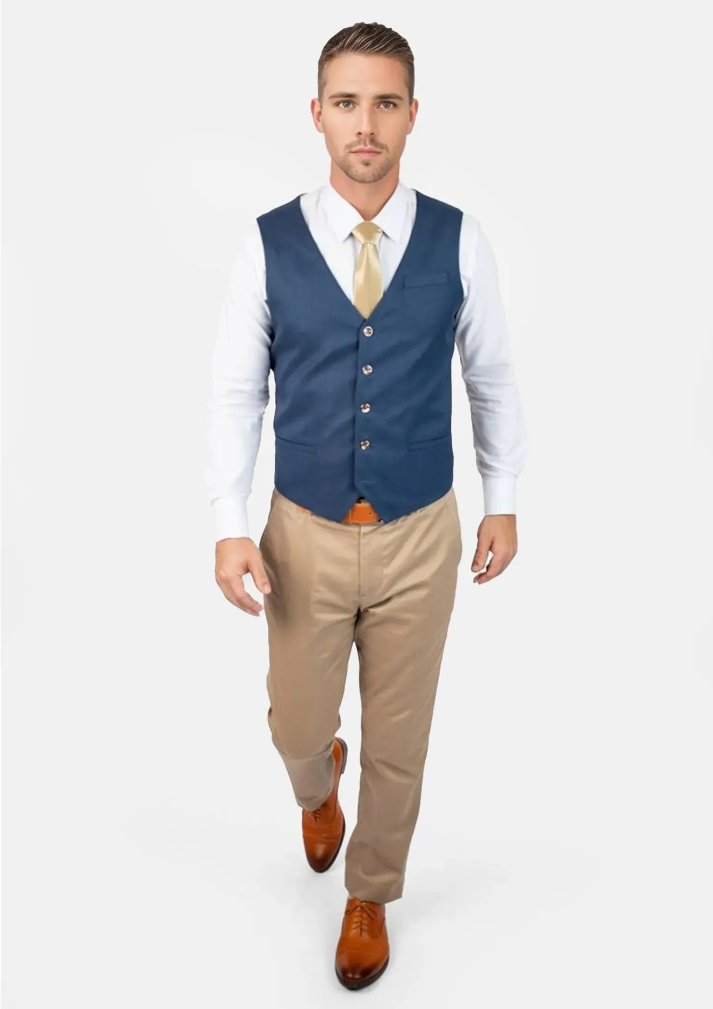 Prussian Blue Pinstripe Vest