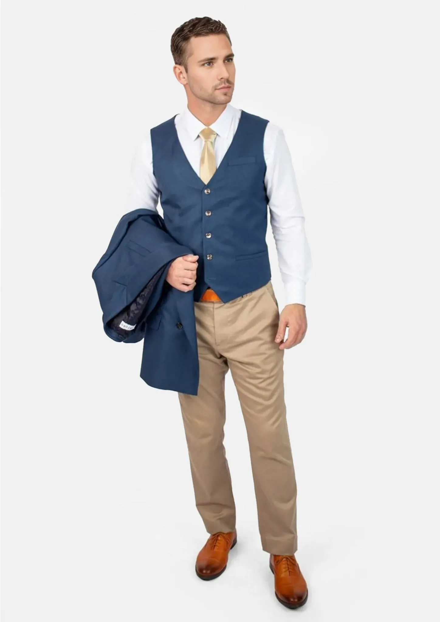 Prussian Blue Pinstripe Vest