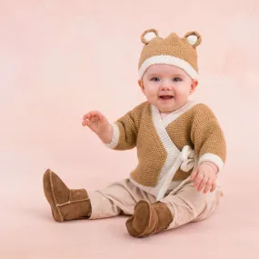 Red Heart Knit Teddy Sweater And Hat